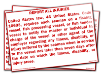 S-228 Report All Injuries Immediately 7.75x4.25 