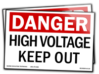 S-229 Danger. High Voltage. Keep Out. (10x7) Vinyl 
