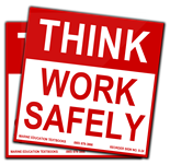 Think  Work Safely. (3.75x 3.75) 
